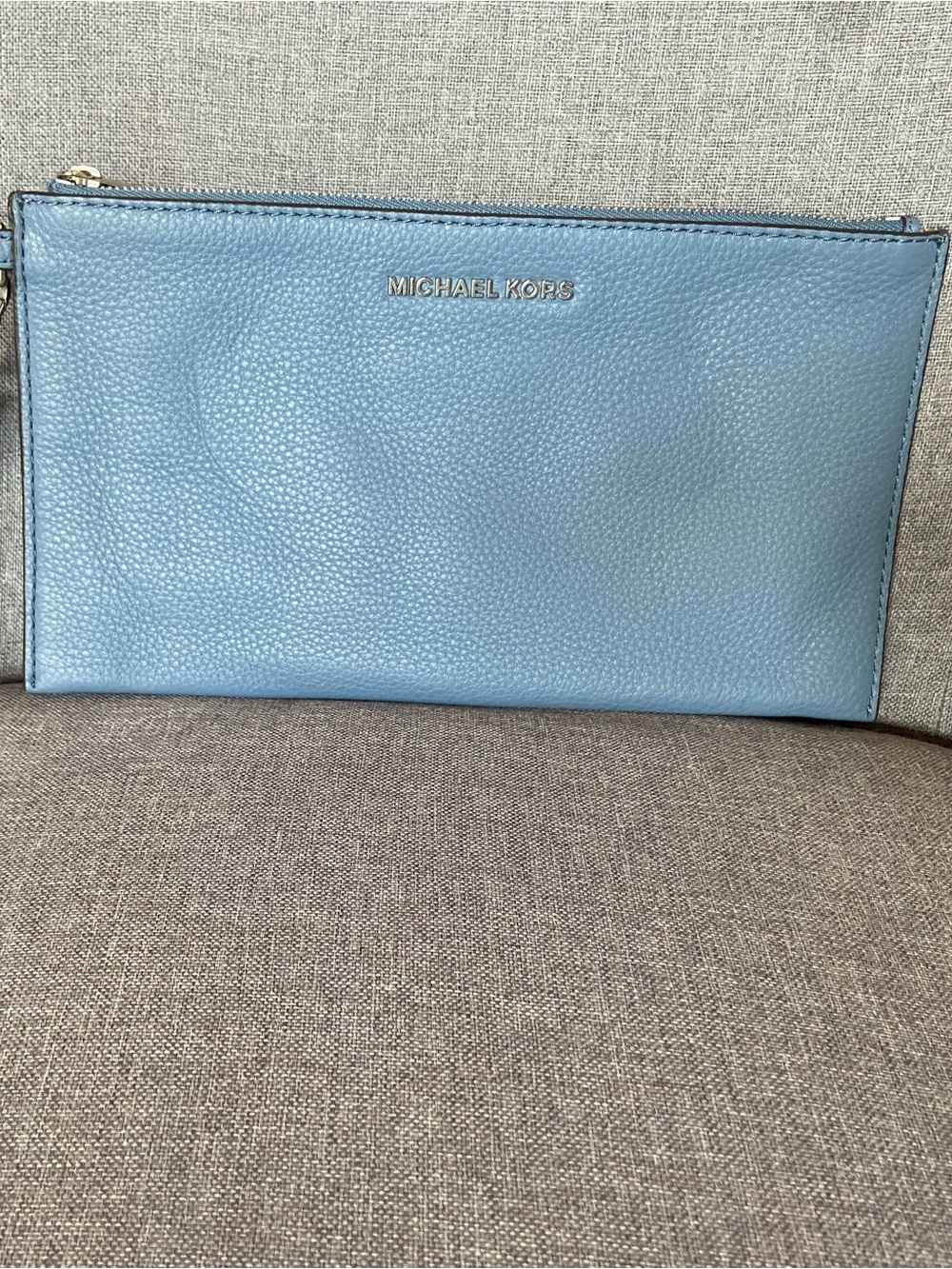 Michael Kors Blue Leather Clutch - Picture 2 of 4
